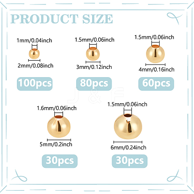 300Pcs 5 Style Brass DIY Beads FIND-WR0011-99-1