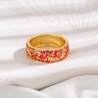 Brass Micro Pave Cubic Zirconia Finger Rings FS-WGFDCA6-01-1