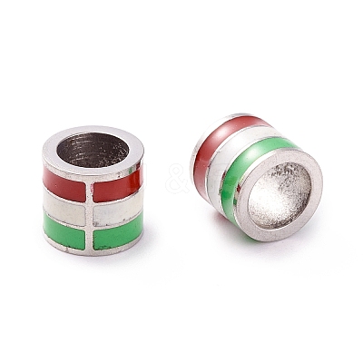 304 Stainless Steel Enamel European Beads STAS-I670-11-1