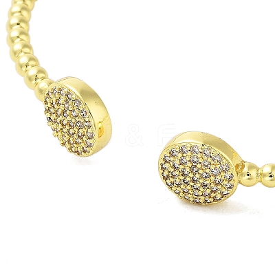 Brass Micro Pave Cubic Zirconia Cuff Bangles BJEW-E095-08G-1