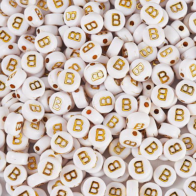 500Pcs Plating Acrylic Beads PACR-TADJ0001-01B-1