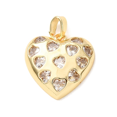 Valentine's Day Brass Micro Pave Cubic Zirconia Pendants CU-H001-02K-G-1