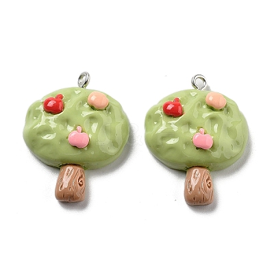 Spring Theme Opaque Resin Pendants RESI-R444-04E-1