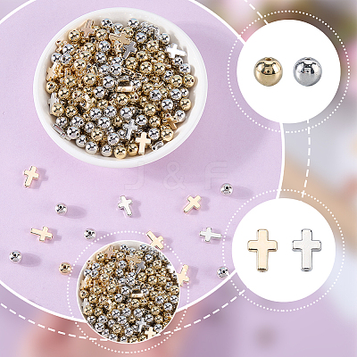 600Pcs 4 Styles CCB Plastic Beads CCB-SP0001-15-1