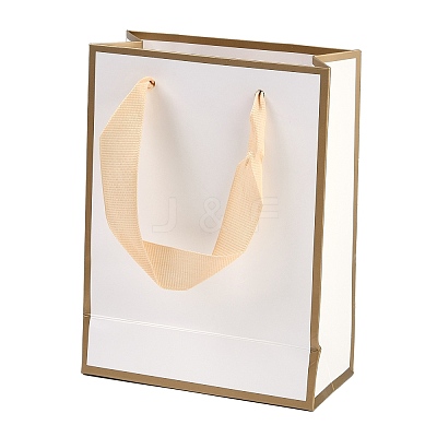 Rectangle Paper Bags with Ribbon Handles CARB-L011-01B-01-1