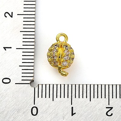 Brass Micro Pave Clear Cubic Zirconia Connector Charms KK-A230-06C-G-1