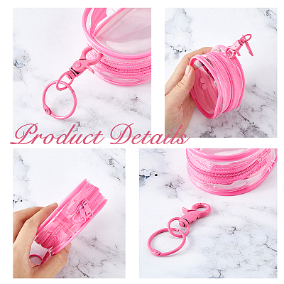 7Pcs 7 Colors Oval Transparent PVC Packaging Bags DIY-FH0007-66-1