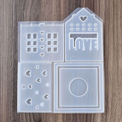 Patchwork House Christmas DIY Pendant Decoration Silicone Molds DIY-M057-01C-1