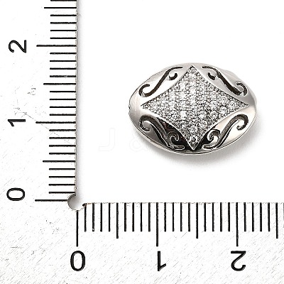 Brass Micro Pave Cubic Zirconia Beads KK-L229-025P-1