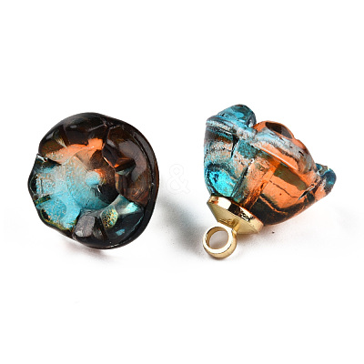 Transparent Spray Painted Glass Charms GLAA-N035-031-G02-1