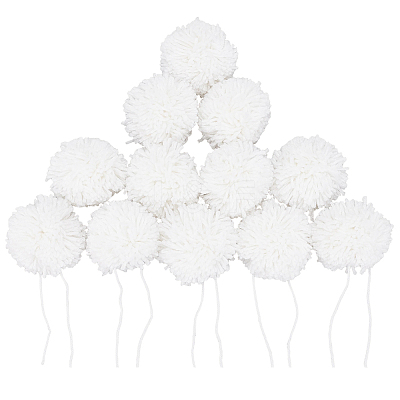 12Pcs DIY Craft Polyester Pom Pom Ball AJEW-CY0002-95B-1