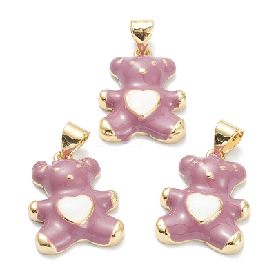 Brass Enamel Pendants KK-A153-06G-C-1
