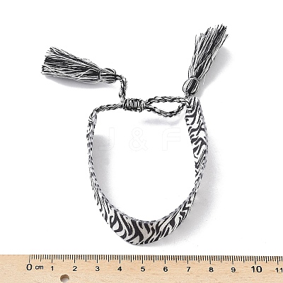 Zebra-stripe Pattern Polyester Cord Adjustable Bracelets LS-BJEW-B127-01A-1