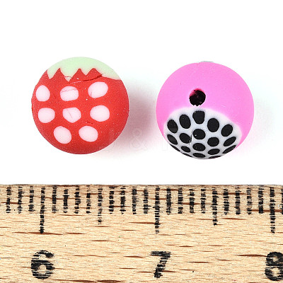 Fruits Theme Handmade Polymer Clay Beads CLAY-T022-04M-1