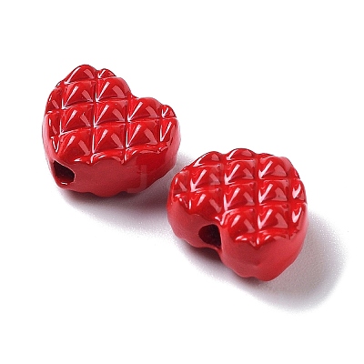 Spray Painted Alloy Waffle Beads PALLOY-H134-48-1