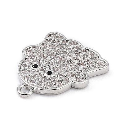 Rack Plating Brass Cubic Zirconia Pendants KK-D031-04P-02-1