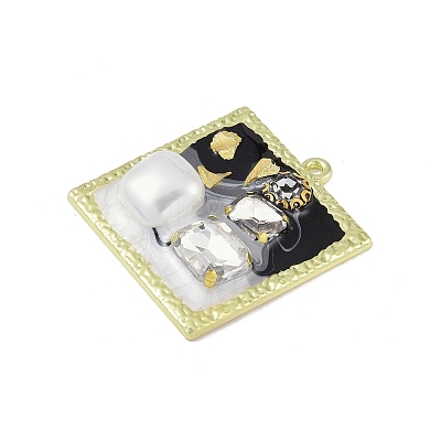 Rack Plating Alloy Enamel Pendants FIND-I038-15-1