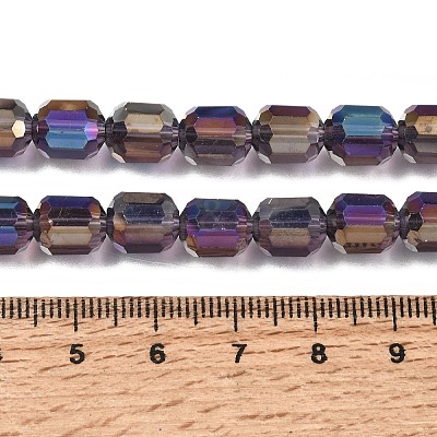 Electroplate Transparent Column Glass Beads Strands EGLA-A043-02-HP02-1