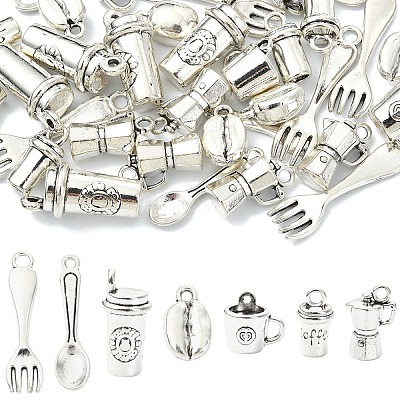 35Pcs 7 Styles Tibetan Style Zinc Alloy Charms FIND-YW0011-92-1
