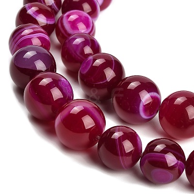 Natural Banded Agate Graduated Beads Strands G-P589-A01-01I-1