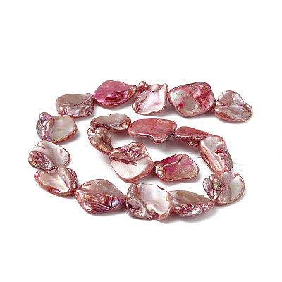 AB Color Plated Natural Freshwater Shell Beads Strands BSHE-G033-03A-1