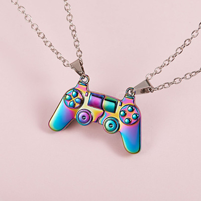 Magnetic Game Controller Pendant Matching Necklaces Set JN1013A-1