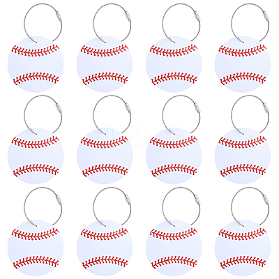 12Pcs PVC Baseball Luggage Tags AJEW-SP0004-23A-1