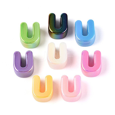 UV Plating Opaque Acrylic European Beads OACR-M027-03U-1