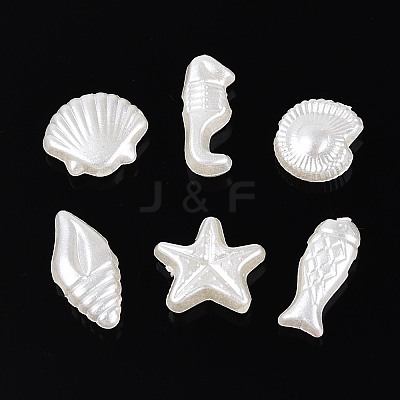 Ocean Theme ABS Plastic Imitation Pearl Beads OACR-T030-16M-1