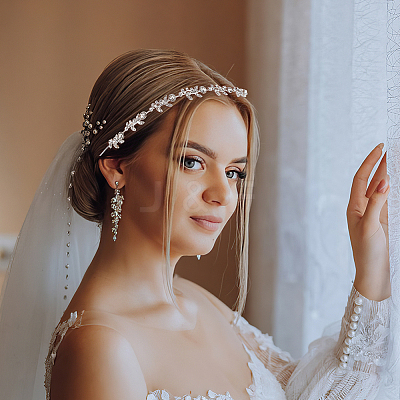 Alloy with Rhinestone Hair Bands for Women Girls AJEW-WH0609-316P-1