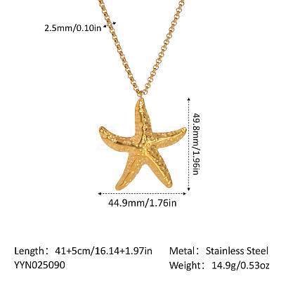 Minimalist Ocean 304 Stainless Steel Pendant Necklaces for Women HW3248-6-1