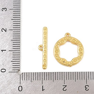 Flat Round Brass Toggle Clasps KK-G548-36-1