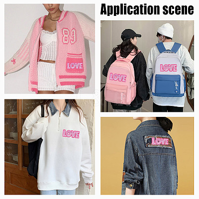 Towel Embroidery Style Cloth Paillette Iron on/Sew on Patches PATC-WH0006-59-1
