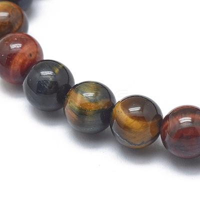 Natural Tiger Eye Bead Stretch Bracelets X-BJEW-K212-B-005-1