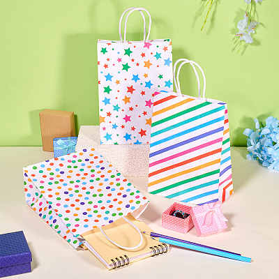 12Pcs 3 Styles Rectangle Paper Gift Bags ABAG-TA0001-84-1