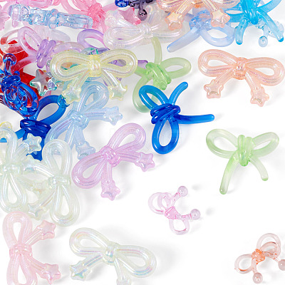 48Pcs 4 Styles Transparent Acrylic Beads OACR-TA0004-94B-1