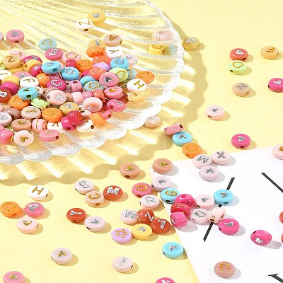 200Pcs Opaque Acrylic Beads PACR-FS0001-03-1