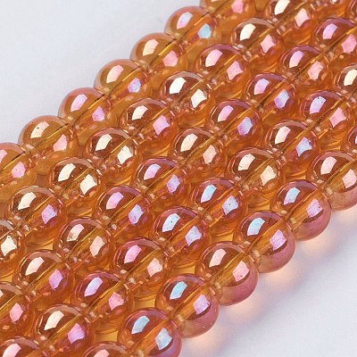 Electroplate Glass Beads Strands GLAA-K025-FR-10mm-A-1