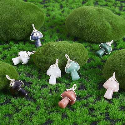 Natural Strawberry Quartz Pendants PALLOY-SW0004-02-1