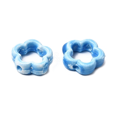 Flower Hollow Glazed Porcelain Bead Frame PORC-A034-09C-1