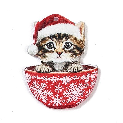 Christmas Theme Acrylic Pendants OACR-Q101-01A-1