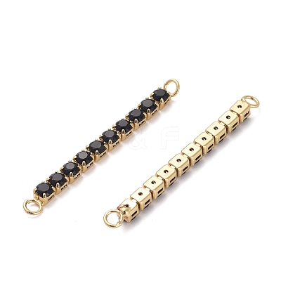 Brass Micro Pave Cubic Zirconia Links KK-I658-24A-1