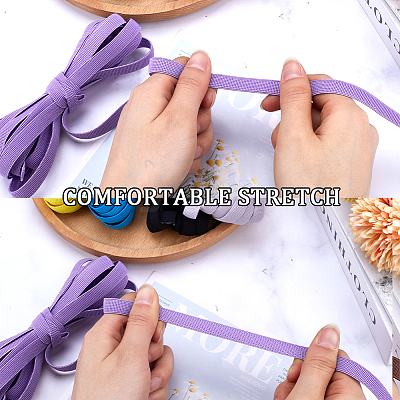 40 Yards 8 Colors Flat Polyester Non-slip Elastic Cord OCOR-GF0003-65-1
