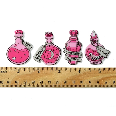 8Pcs 4 Styles Acrylic Pendants MACR-FS0001-76-1