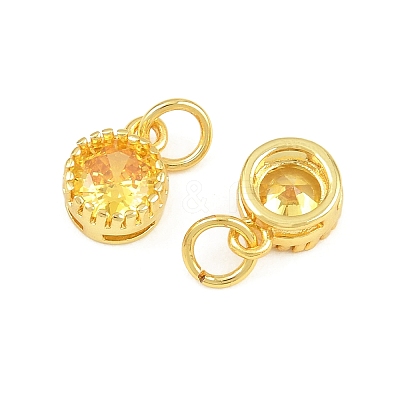 Brass Pave Cubic Zirconia Charms CU-CBA3D67-02G-07-1