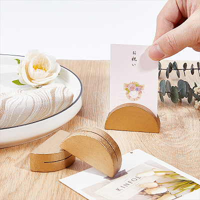 48Pcs Half Round Wood Name Card Holder AJEW-DR0002-67-1