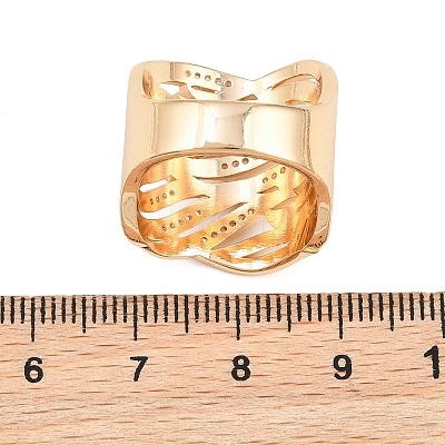 Brass Micro Pave Cubic Zirconia Finger Rings for Women CU-CBAA973-01G-1