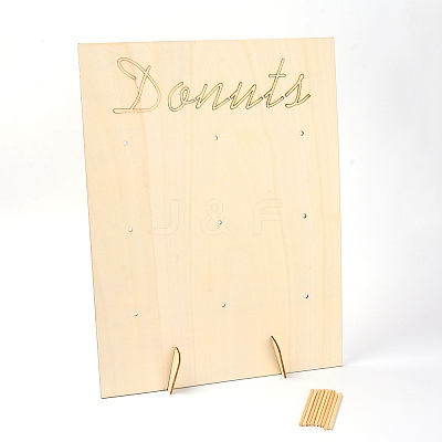 Poplar Donut Rack Supplies Display DJEW-WH0012-16-1