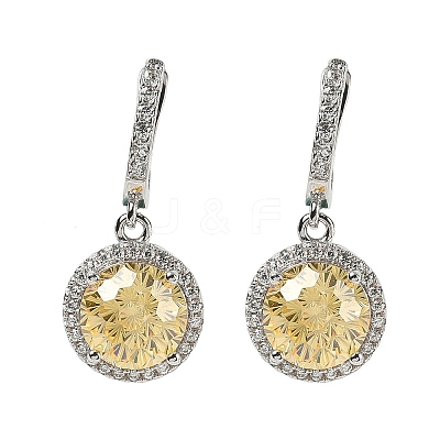 925 Sterling Silver Micro Pave Cubic Zirconia Hoop Earrings EJEW-B147-01B-04-1