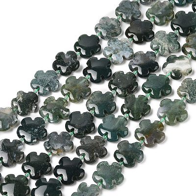 Natural Moss Agate Beads Strands G-NH0009-A01-01-1